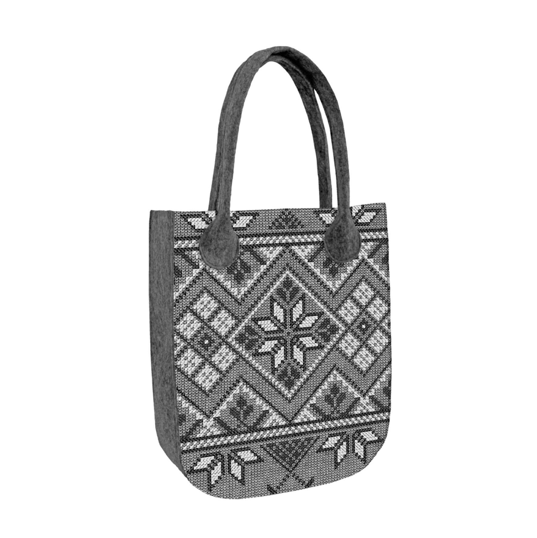 Borsa a tracolla Pullover grigia in feltro City Line Bertoni