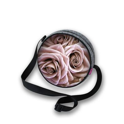 Borsa Tamburello Rose In Feltro Linea Twist Bertoni