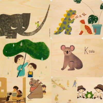 Wooden card - kids pack