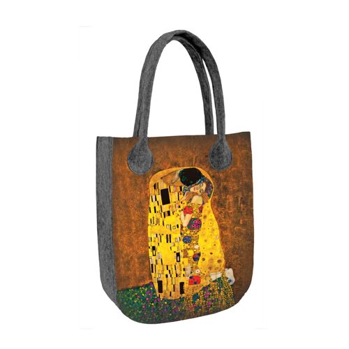 Klimt The Kiss Shoulder Bag In Felt City Line Bertoni