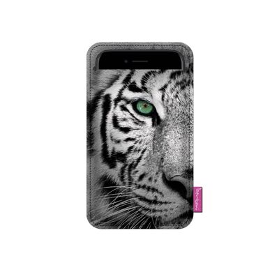 Tiger Smartphone-Hülle aus grauem Filz Bertoni