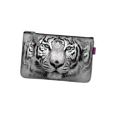 Tiger Pochette In Grey Felt Pocket Line Bertoni