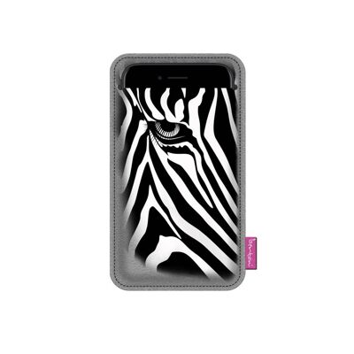 Zebra-Smartphone-Hülle aus grauem Filz Bertoni