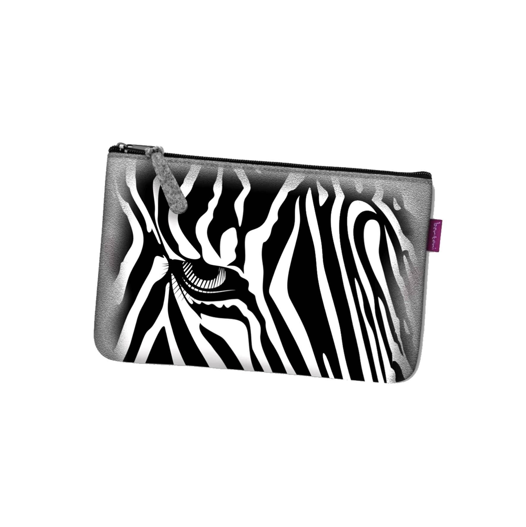 Pochette Zebra In Feltro Grigio Linea Tasca Bertoni