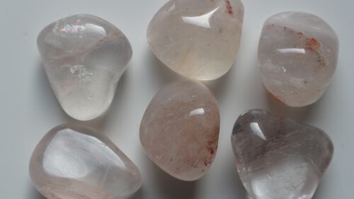 Hematite quartz tumbled stones - large