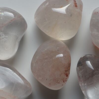 Hematite quartz tumbled stones - large