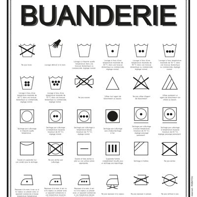 Affiche La buanderie colori blanc