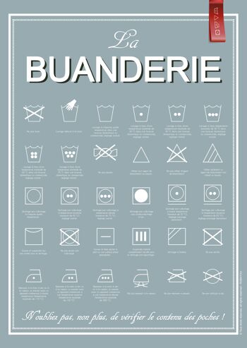 Affiche La buanderie colori gris d'eau 1