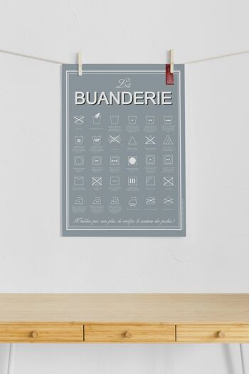 Affiche La buanderie colori gris d'eau 2