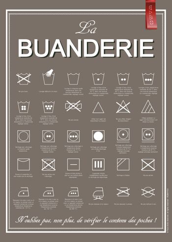 Affiche La buanderie colori taupe 1