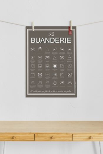 Affiche La buanderie colori taupe 2