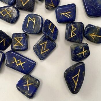Ensemble de runes avec pochette, 1-2 cm, Lapis Lazuli 2