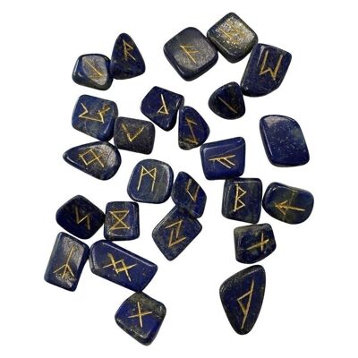 Set di rune con custodia, 1-2 cm, lapislazzuli