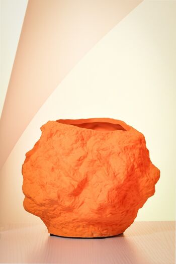 Vase en céramique w. look rock, en orange tendance CHU20OR 4