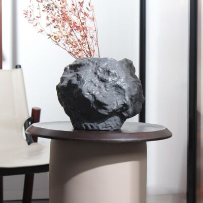 Keramikvase m. Rock-Look, trendiges Naturdesign. CHU20ZW