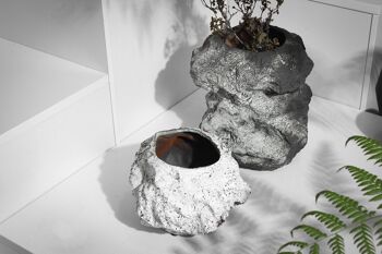 Vase en céramique w. look rock, design naturel tendance.CHU20WH 4