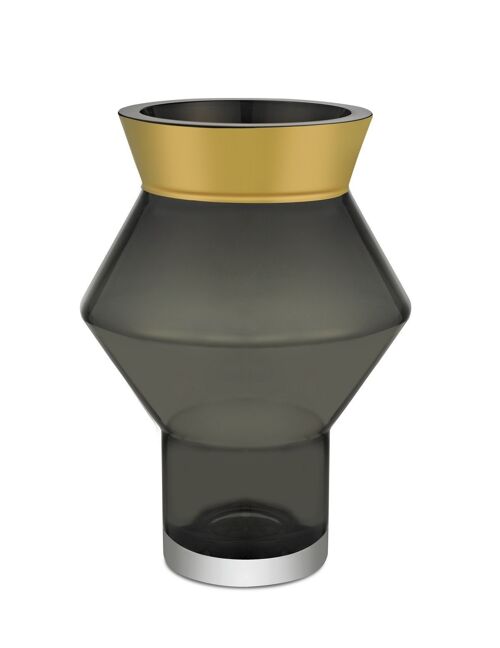classy modern glass vase with 24k gold edge, CUZCO 23GO