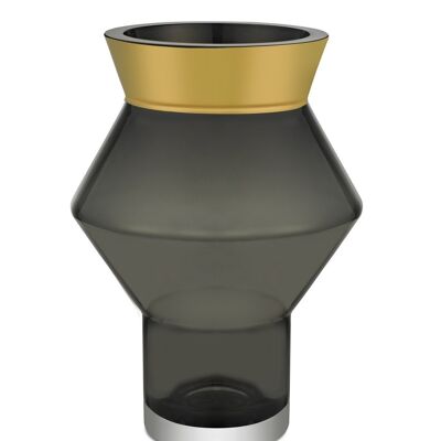 classy modern glass vase with 24k gold edge, CUZCO 23GO
