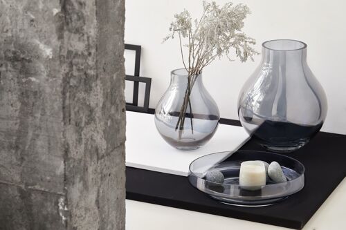 Large Luxury glass vase in bulb shape, ENVIE  36SI