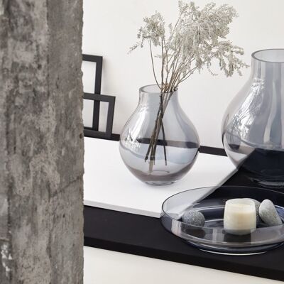 Large Luxury glass vase in bulb shape, ENVIE  36SI