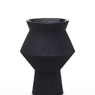florero de diseño moderno en cerámica, negro, CUZCO 27zw