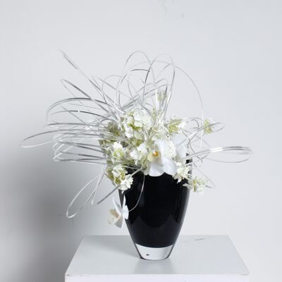 modern glass vase elegant luxury dark blue, BULED30IB
