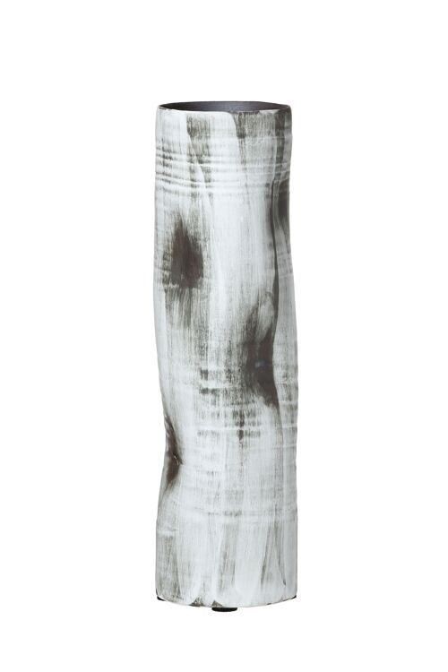 tall cylindric vase, organical shape, distressed DRAMA 10SD