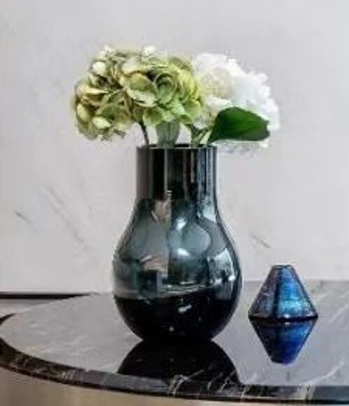 TOPseller modern classic, inkt blue, glass vase DAVOS
