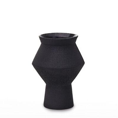 vase en céramique tendance design jaggy moderne noir, CUZ 20zw