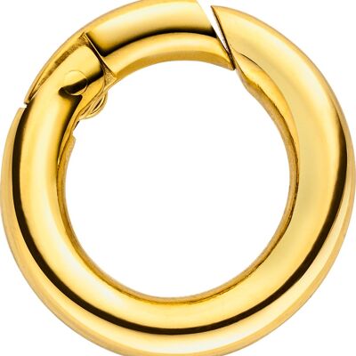 Glamour - anillo de resorte de acero inoxidable pulido de 15 mm - oro