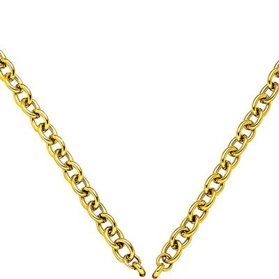 Glamour - cadena de ancla redonda 45cm acero inoxidable - oro