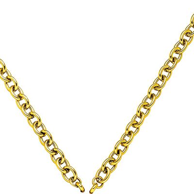 Glamour - cadena de ancla redonda 45cm acero inoxidable - oro