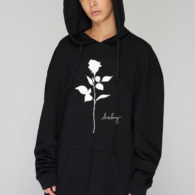 Rose Over Hooded Sweat