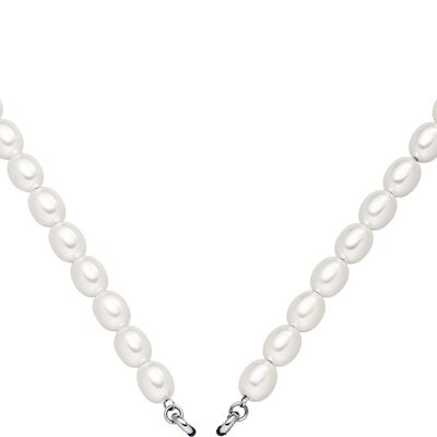 Glamour - collar de perlas 45cm acero inoxidable