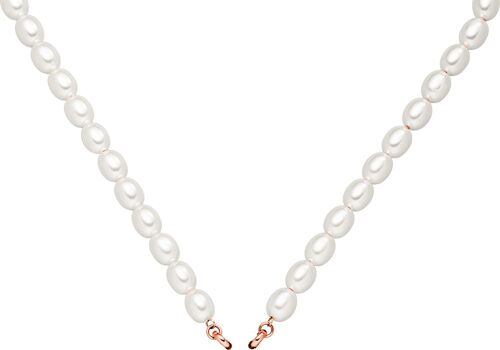 Glamour - Perlenkette 45cm Edelstahl - rosé