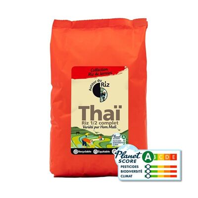 Riso tailandese semi-completo biologico del commercio equo e solidale 2 kg