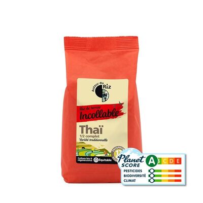 Arroz orgánico tailandés medio entero sancochado de comercio justo 500 g
