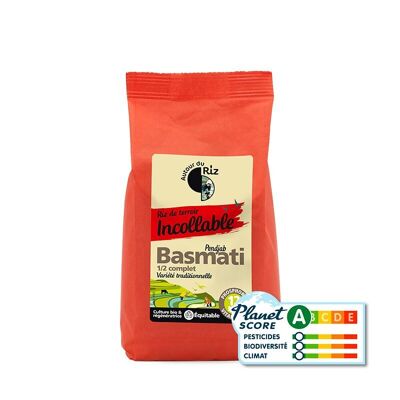 Fair trade parboiled semi-complete organic Basmati rice 500 g