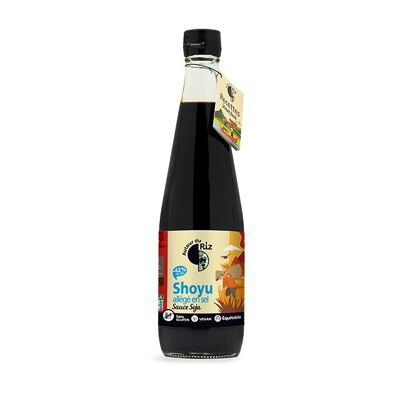 Shoyu orgánico bajo en sal salsa de soja de comercio justo 600 ml