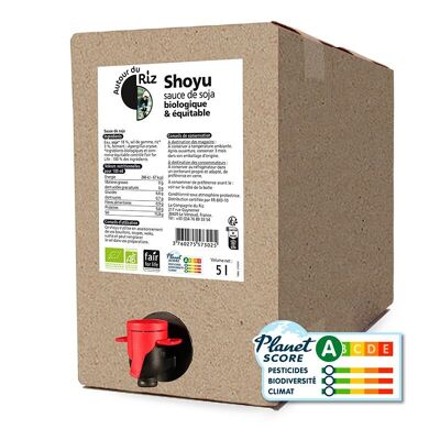 Salsa de soja de comercio justo shoyu bio BIB 5 L