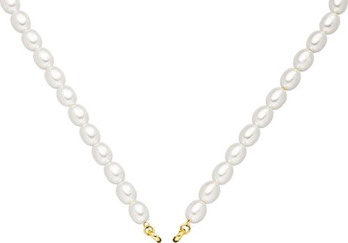 Glamour - Perlenkette 45cm Edelstahl - gold