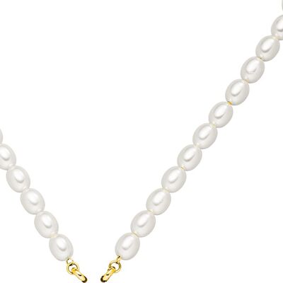 Glamour - collar de perlas 45cm acero inoxidable - oro