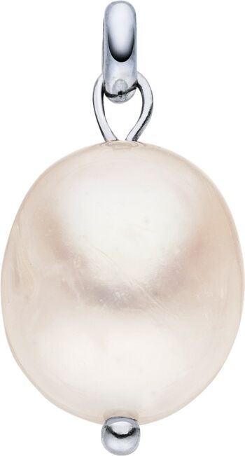 Pendentif Glamour avec une perle baroque D~10.3mm, oeillet en acier inoxydable 1