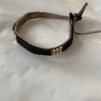 Bracciale nero bianco/oro