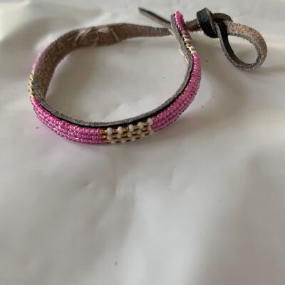 Armband pink with white/gold