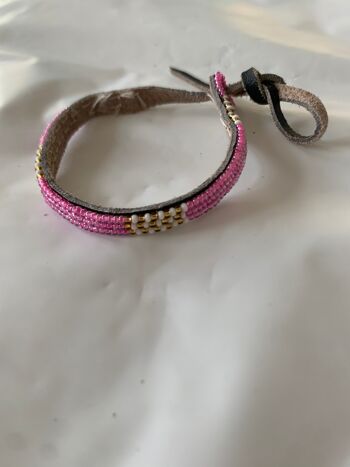 Bracelet rose avec blanc/or