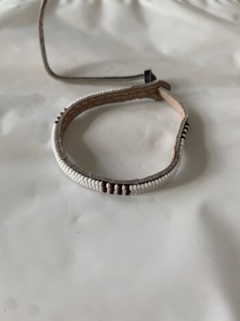 *nouveau* bracelet blanc avec blanc et marron