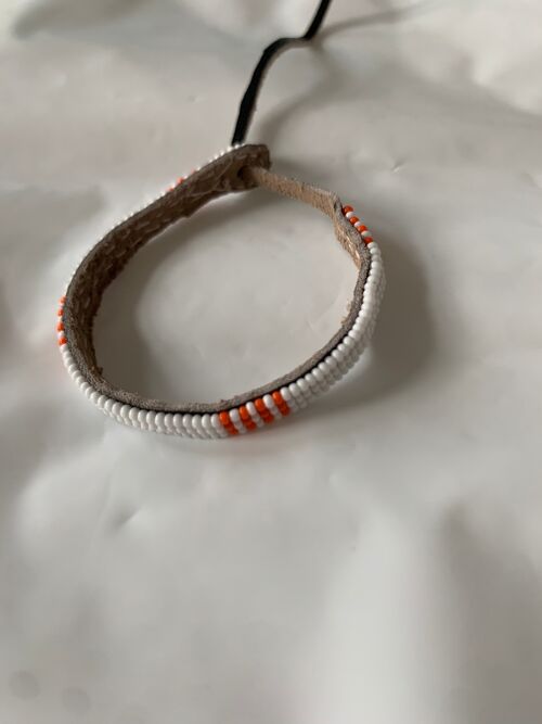 Armband white with orange&white