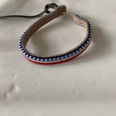*new* bracelet red, white, silver&blue