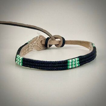 Bracelet noir et blanc/vert